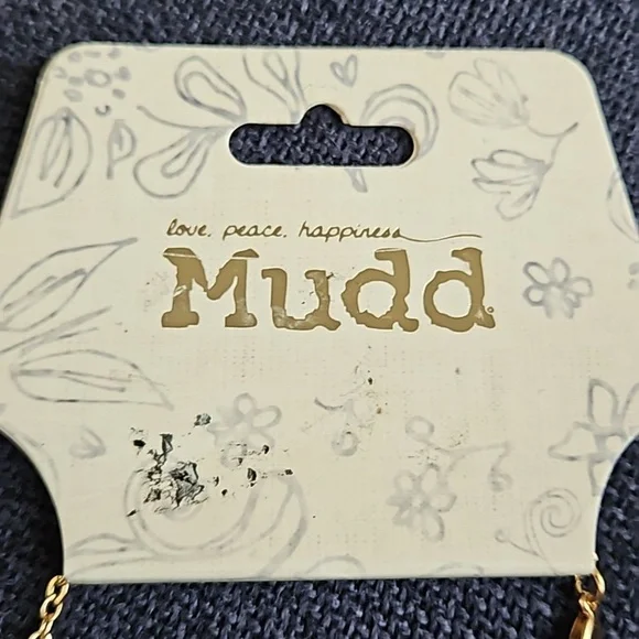 Mudd Love Peace Happiness Gold Adjustable Chain Aqua Teal Light Blue Stones - Picture 5 of 6